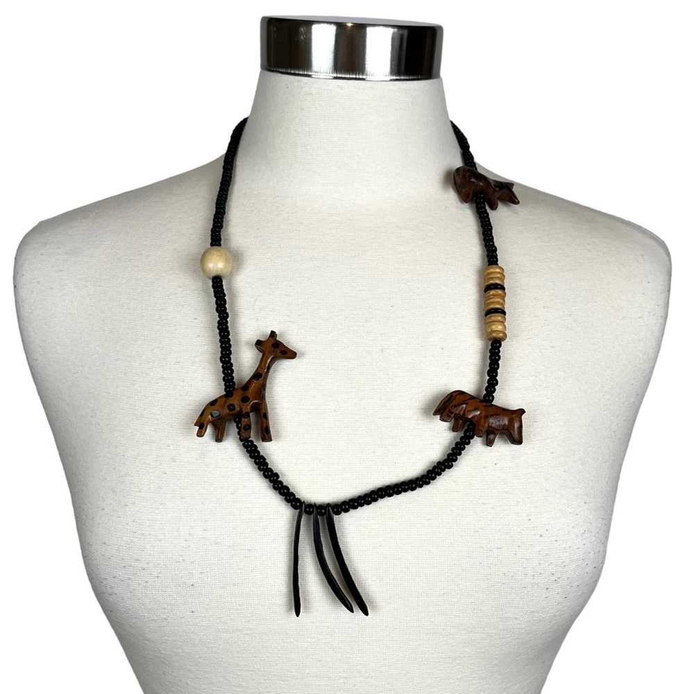 Wooden Beaded African Safari Style Necklace